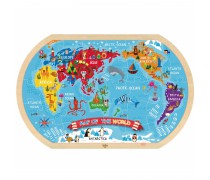 Medinė dėlionė vaikams | 37 detalės | Pasaulio žemėlapis | Puzzle | Tooky TY123